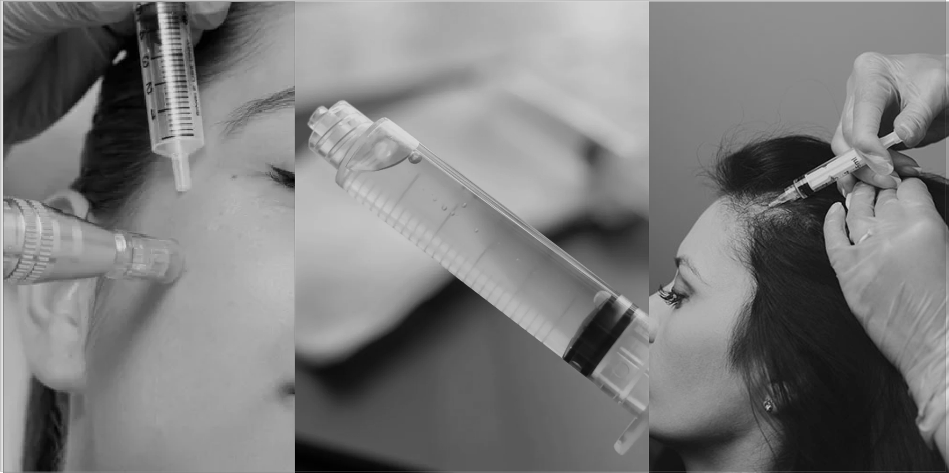 A black and white photo of a person holding an insulin pen.